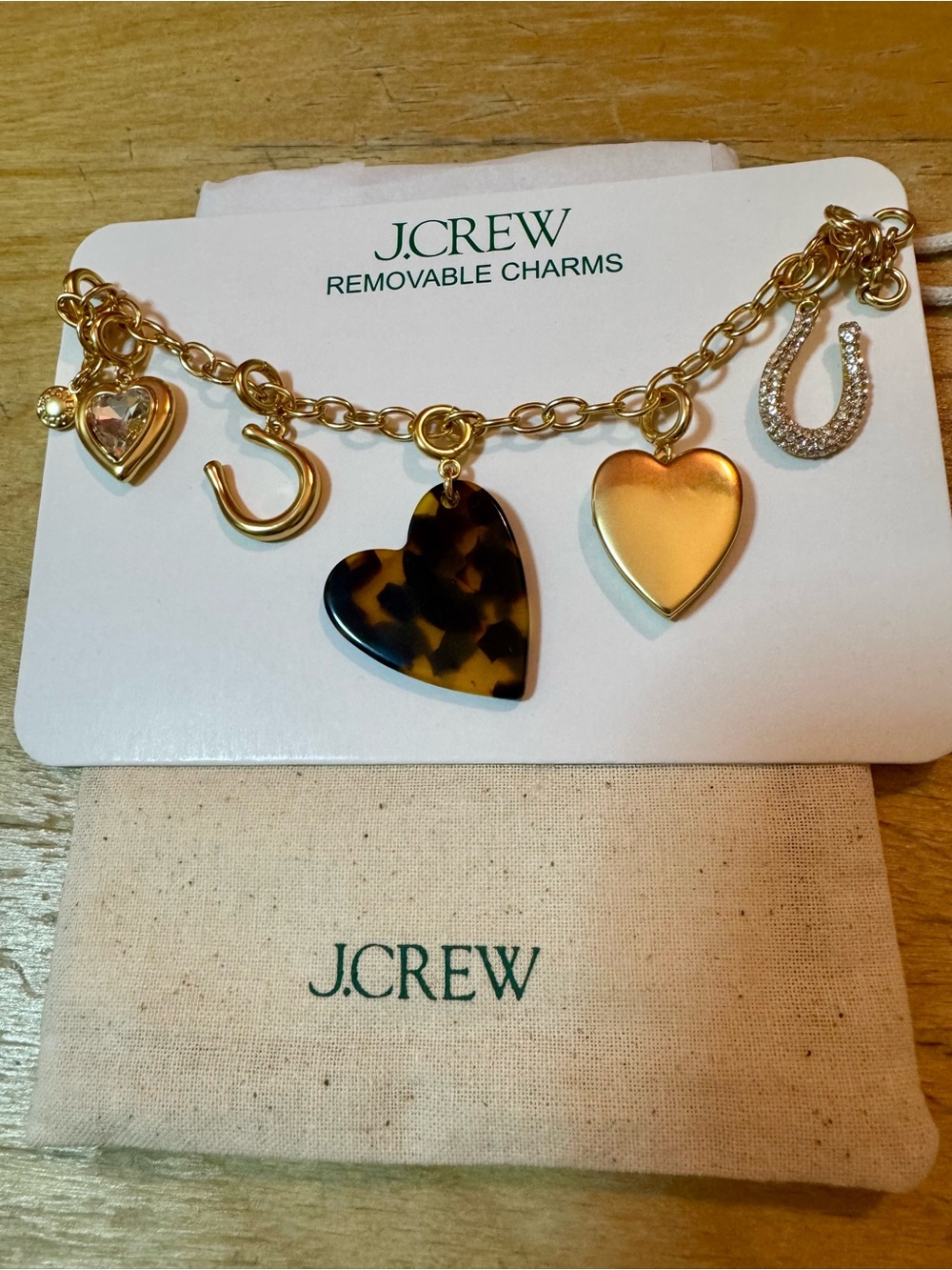NWT J.Crew Removable Heart Charm Bracelet 
#jcrew #bracelet #charms